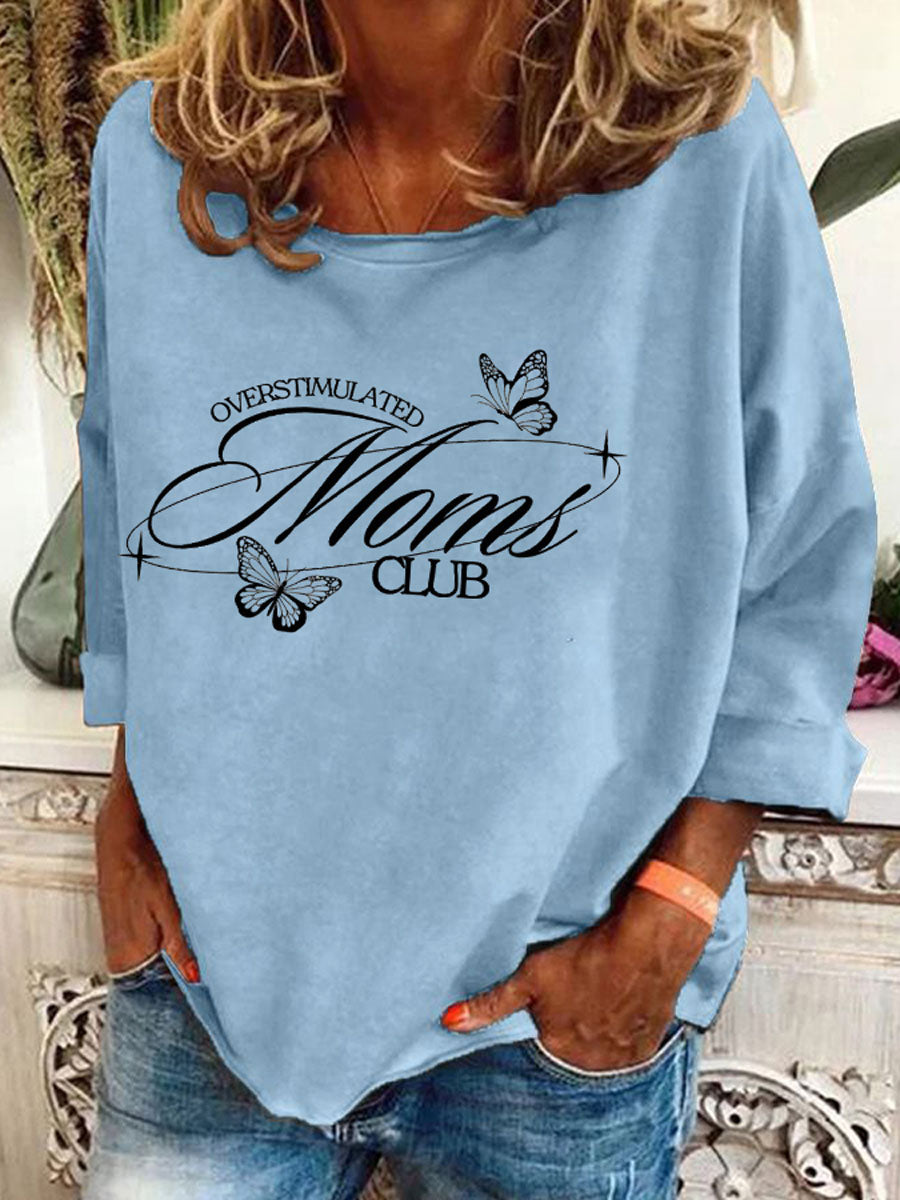 Women's Overstimulated Moms Club Printed T-Shirt