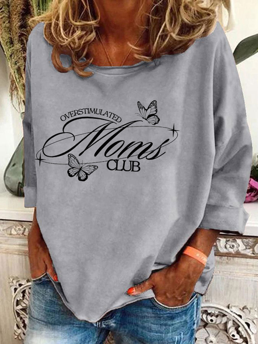 Women's Overstimulated Moms Club Printed T-Shirt