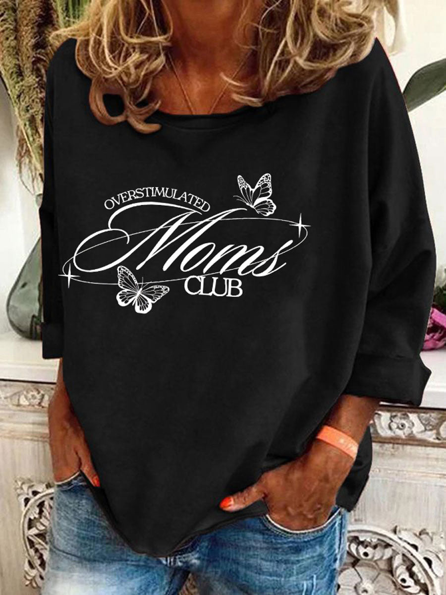 Women's Overstimulated Moms Club Printed T-Shirt