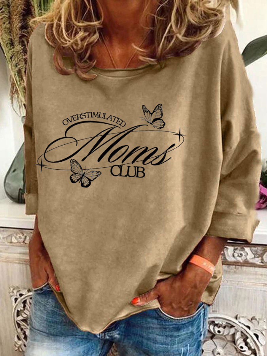 Women's Overstimulated Moms Club Printed T-Shirt