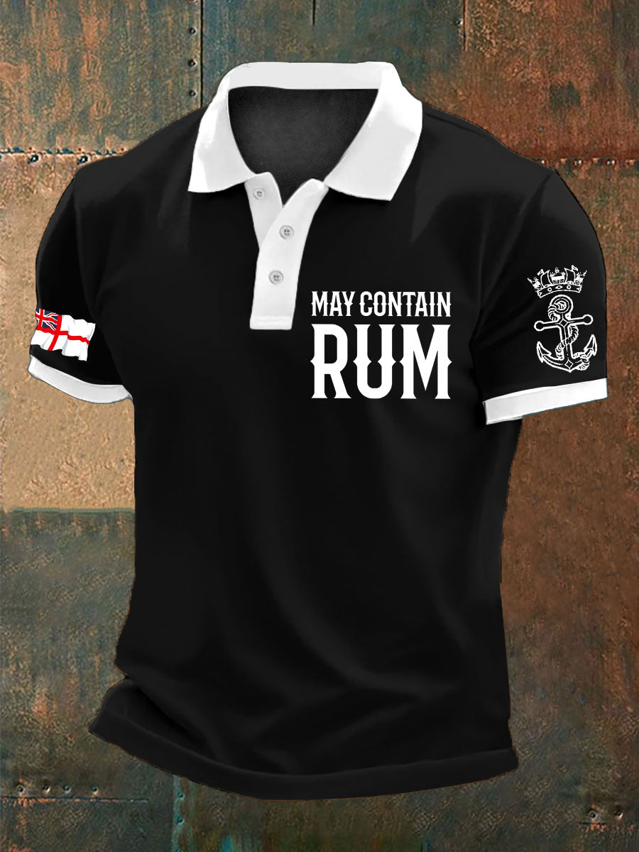 Men's Royal Navy Veteran Rum Lover Printed Casual Tops