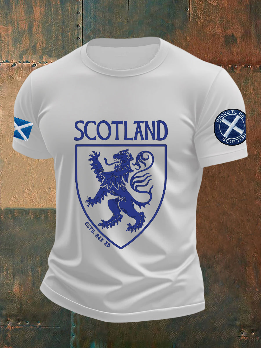 Men's Scottish Flag Printed Short Sleeve T-shirt