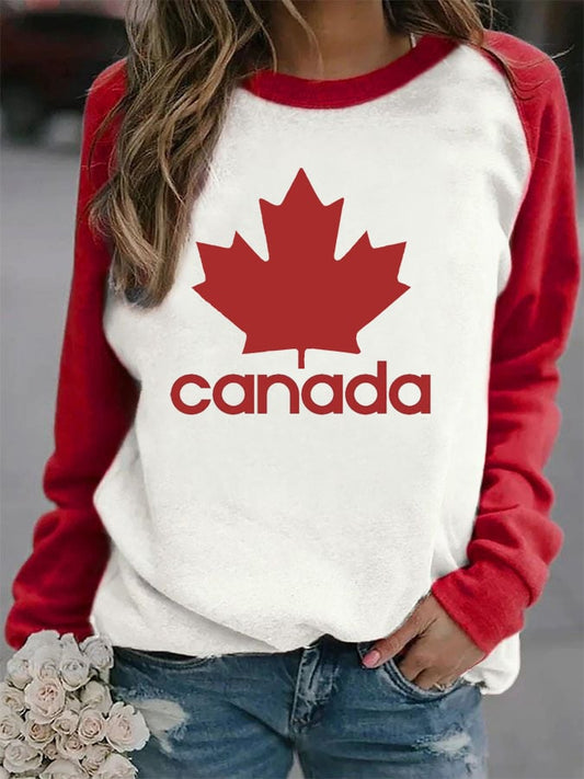 Women'S Canada Maple Leaf Print Sweatshirt