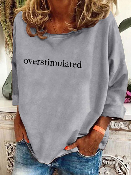 Women's Overstimulated Moms Printed T-Shirt