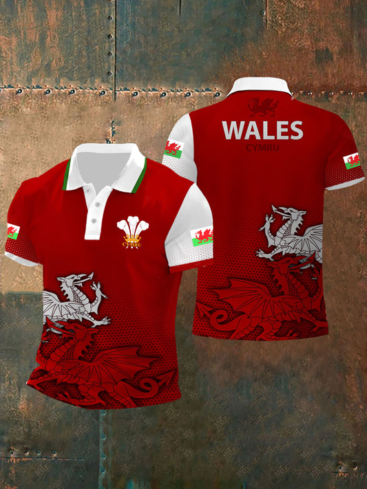 Men's  Wales Flag Short Sleeves T-Shirt