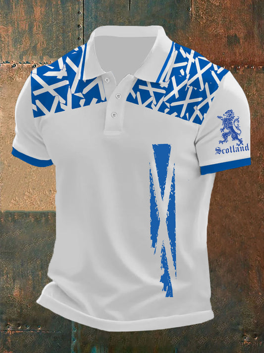 Men's  Scottish Flag Printed Short Sleeve Top