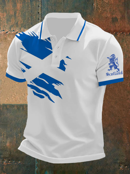 Men's  Scottish Flag Printed Short Sleeve Top