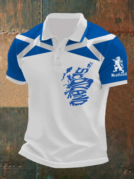 Men's  Scottish Flag Printed Short Sleeve Top