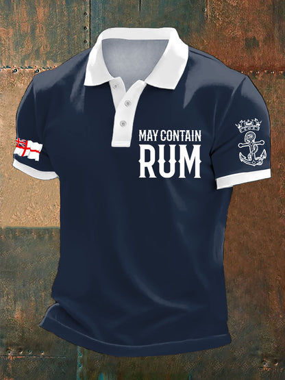 Men's Royal Navy Veteran Rum Lover Printed Casual Tops