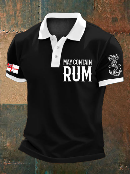 Men's Royal Navy Veteran Rum Lover Printed Casual Tops