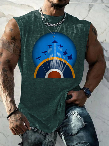 Men's Vintage RAF Wings Of Freedom Print Tank Top
