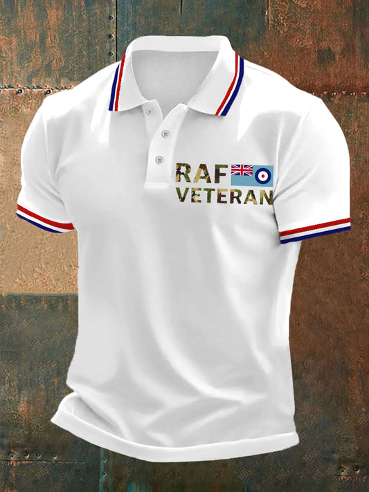 Men's Retro British Air Force Culture And Art Pattern Casual Polo Shirt